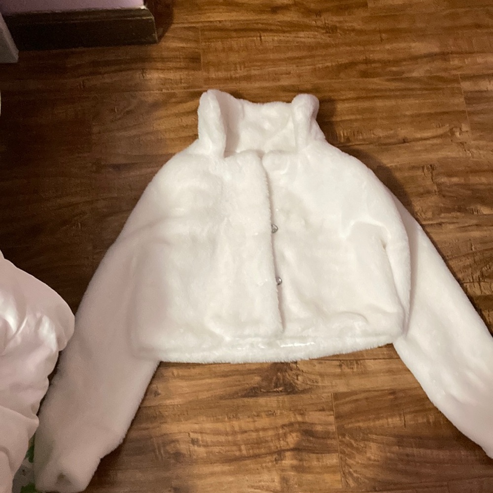 Soft and fluffy white jacket